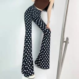 Sexy High Waist Striped Flare Pants Women Streetwear Print Tie Dye Slim Pantalones Vintage Lenggings Spodnie Aesthetic Trousers