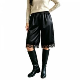 Women Capri Pants 3/4 Length Wide Leg Cropped Pants summer casual Elastic Waist Crop trousers