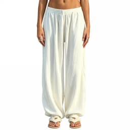 2027 Winter Women's Balloon Pants Fashion Ladies Solid Color Elastic Waistband Loose Wide-Leg Trousers