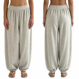 2027 Winter Women's Balloon Pants Fashion Ladies Solid Color Elastic Waistband Loose Wide-Leg Trousers