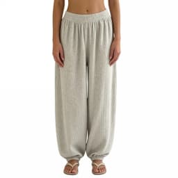 2027 Winter Women's Balloon Pants Fashion Ladies Solid Color Elastic Waistband Loose Wide-Leg Trousers