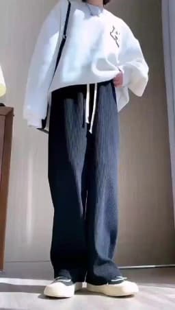 Women Wide Leg Corduroy Pants Autumn Winter Women Basic Elastic Waist Stright Long Pants Casual Female Long Pants Trousers