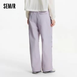 Semir Women Pants Wide 2026 Leg Knitted Loose Fit Elastic Waist Drawstring Urban Casual Everyday Style Soft Comfortable
