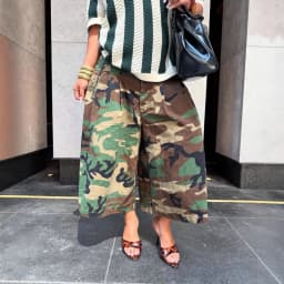 Women's Camouflage Wide Leg Pants Loose Casual High Waist Vintage Pockets Cropped Pants 2025 Fashion Harajuku Capris