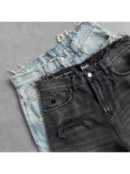 HOUZHOU Washed Ripped Short Jeans Women and Man Hole Embroidery Wide Leg American Retro Jorts Baggy Casual Streetwear Summer