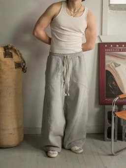 HOUZHOU Grey Vintage Y2k Women Sweatpants Harajuku Oversized Wide Leg American Style Man Pants Baggy Streetwear Hip Hop Trousers