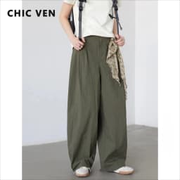 CHIC VEN Women Pants Casual Solid Loose Overalls High Waist Wide Leg Trousers Thin Female Sport Pant Spring Autumn New 2026