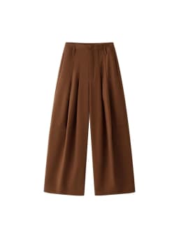 FANAN Office Lady Pleated High Waist Pants For Women Straight Wide Leg Trousers Temperament Clothing Female 2025 New Winter