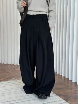 FANAN Office Lady Pleated High Waist Pants For Women Straight Wide Leg Trousers Temperament Clothing Female 2025 New Winter