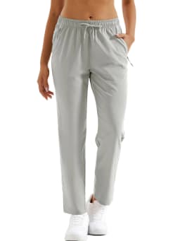 TACVASEN Womens Quick Dry Lightweight Hiking Pants Water Resistant Travel Pants with Zip Pockets Elastic Waist Golf Trousers