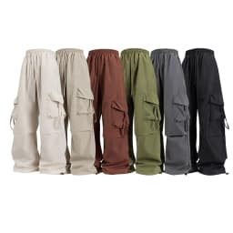 Women Cargo Pants Fashion Loose Comfortable Breathable Lightweight Multiple Pockets Cargo Long Pants Fitness Running Casual Pan