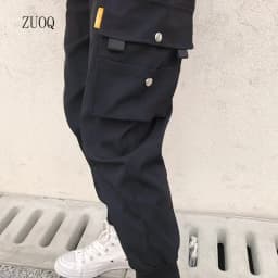 Hot Big Pockets Cargo Pants Women High Waist Loose Streetwear Baggy Tactical Trouser Fashion Hip Hop Joggers Trousers Female