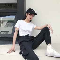 Hot Big Pockets Cargo Pants Women High Waist Loose Streetwear Baggy Tactical Trouser Fashion Hip Hop Joggers Trousers Female