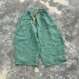 Women's Striped Linen Pants Autumn 2025 Wide Leg Vintage Style Loose Pants Pockets Breathable Woman Clothing Casual Trousers