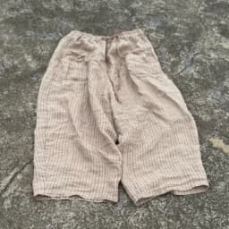 Women's Striped Linen Pants Autumn 2025 Wide Leg Vintage Style Loose Pants Pockets Breathable Woman Clothing Casual Trousers
