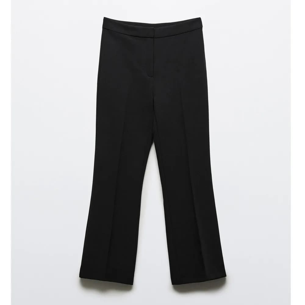 Lightly Flared Black Pants For Women Summer High-waited Limming Cropped Caual Pants