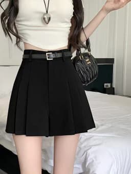High Waist Wide Leg ort Pants Women's Suit Casual Thin Spring Summer Polyester Fiber Folded A-Line Pants Korean Sle