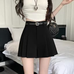High Waist Wide Leg ort Pants Women's Suit Casual Thin Spring Summer Polyester Fiber Folded A-Line Pants Korean Sle