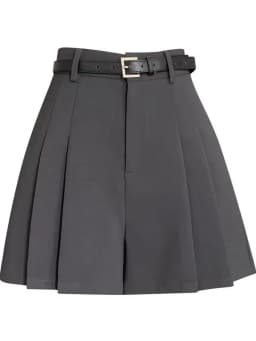 High Waist Wide Leg ort Pants Women's Suit Casual Thin Spring Summer Polyester Fiber Folded A-Line Pants Korean Sle