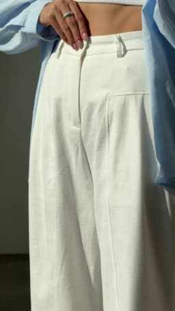 Summer White Pants For Women Cotton Formal High Waist Wide Leg Trousers Ladies Elegant Summer Women's Pants Straight Leg Office