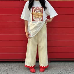 Striped Women Pants Vertical Striped Wide Leg Pants Elastic Waist Casual Pants Draped Straight Leg Pants Daily Fashion Outfit