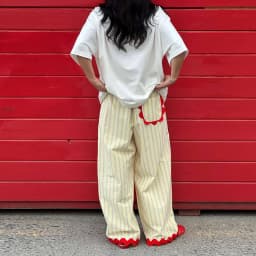 Striped Women Pants Vertical Striped Wide Leg Pants Elastic Waist Casual Pants Draped Straight Leg Pants Daily Fashion Outfit