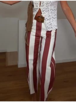 Colorful Striped Wide Leg Trousers Women Bohemian High Waist Multi-color Panelled Slim Straight Pants Fashion Lady Beachwear New