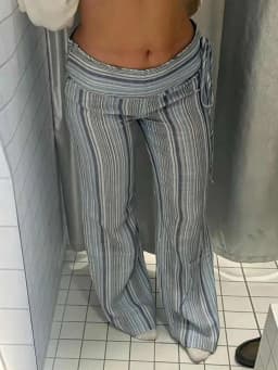 Colorful Striped Wide Leg Trousers Women Bohemian High Waist Multi-color Panelled Slim Straight Pants Fashion Lady Beachwear New