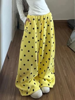 Y2K Retro Dot Sweatpants Women High Waist Hip Hop Harajuku Streetwear Wide Leg Pants American Loose Spring Vintage Bf Trousers