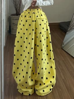 Y2K Retro Dot Sweatpants Women High Waist Hip Hop Harajuku Streetwear Wide Leg Pants American Loose Spring Vintage Bf Trousers