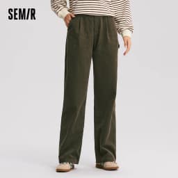 Semir Casual Pants Women Corduroy Cotton Wide Leg Trousers 2025 New Winter Vintage Workwear Style