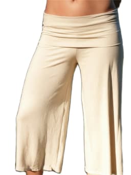 Women Fold Over Wide Leg Capri Pants Low Rise Yoga Flare Culottes Y2k Flowy Crop Palazzo Gaucho Pants Summer Beach Bottom