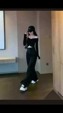 High Waisted Black Pants, Women's Autumn New Style, Hanging Floor Pants, Casual Loose Wide Leg Pants