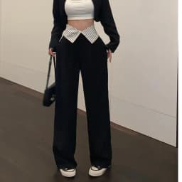 High Waisted Black Pants, Women's Autumn New Style, Hanging Floor Pants, Casual Loose Wide Leg Pants