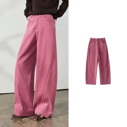 TOYOUTH Women's Corduroy Curved Pants 2026 Fall New High Waist Loose Leg Lengthening Vintage Urban Nomad