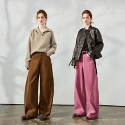 TOYOUTH Women's Corduroy Curved Pants 2026 Fall New High Waist Loose Leg Lengthening Vintage Urban Nomad