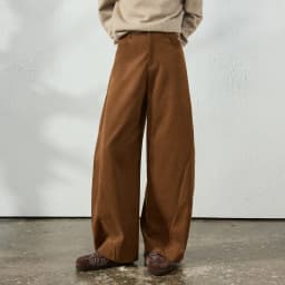 TOYOUTH Women's Corduroy Curved Pants 2026 Fall New High Waist Loose Leg Lengthening Vintage Urban Nomad