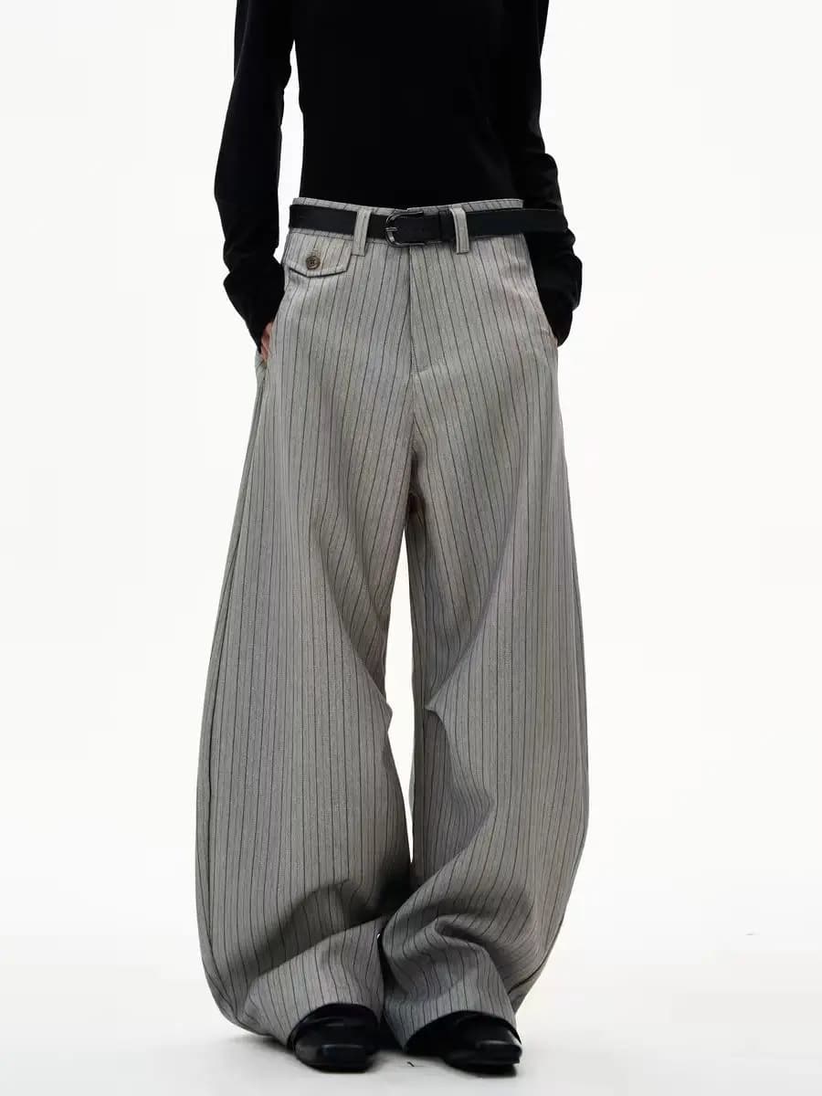Women's Vertical Striped Commuter Style Pants Summer Vintage Trousers Cool Girl High Waisted Bottoms Female Unisex Sweatpants