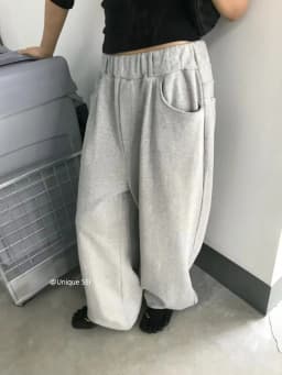 Unique SEI Korean Style Street Loose Casual Pure Color Slimming Versatile Loose Fit Shape Sweatpants High Waist Elastic Waist...