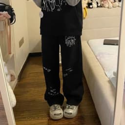 Y2K Japanese Kawaii Full Length Pants Women Cartoon Pattern Casual Trousers Harajuku Aesthetic Subculture Autumn Sweatpants