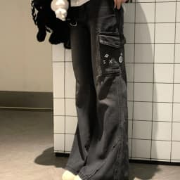 Y2K Japanese Kawaii Full Length Pants Women Cartoon Pattern Casual Trousers Harajuku Aesthetic Subculture Autumn Sweatpants