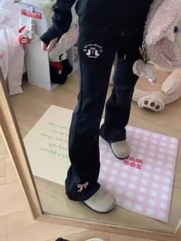 Japanese Kawaii Flare Long Pants Women Sweet High Waist Fashion Pantalon Femme Cute Cat Embroidery Slim Fit Trousers New Bottoms
