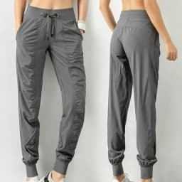Sweatpants Fabric Drawstring Running Sport Joggers Quick Dry Athletic Gym Fitness with Two Side Pockets Exercise Women Pants