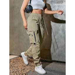 Women's Tactical Cargo Pants Waterproof Windproof Outdoor Hiking Joggers Elastic Ankle with Zipper Pockets