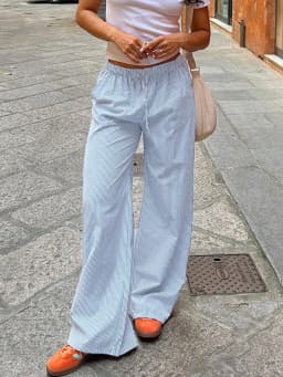 Streetwear Striped Print Loose Trousers Lace-up Joggers Fashion Y2K Baggy Pants Basic Aesthetic 90s Cute Bottoms