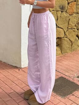 Streetwear Striped Print Loose Trousers Lace-up Joggers Fashion Y2K Baggy Pants Basic Aesthetic 90s Cute Bottoms