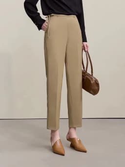 Amii Women's Nine-point Pants 2026 Autumn New Commuter Thin Belt Solid Color Pants Casual Versatile Trousers For Woman 12621059