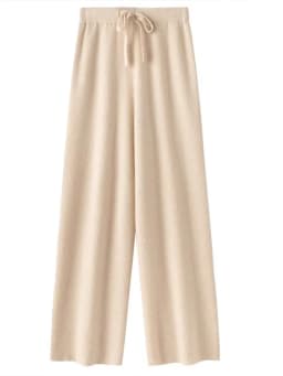 Cashmere Knitted Wide-leg Pants Women's Autumn Glutinous Rice High Waist Drape Straight Casual Mopping Towel Pants Thickened
