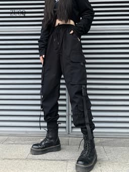 2025 New Fashion Hip Hop Cargo Pants Women Harem Pants Multi-Pocket Streetwear Casual Woman Pant S-3XL