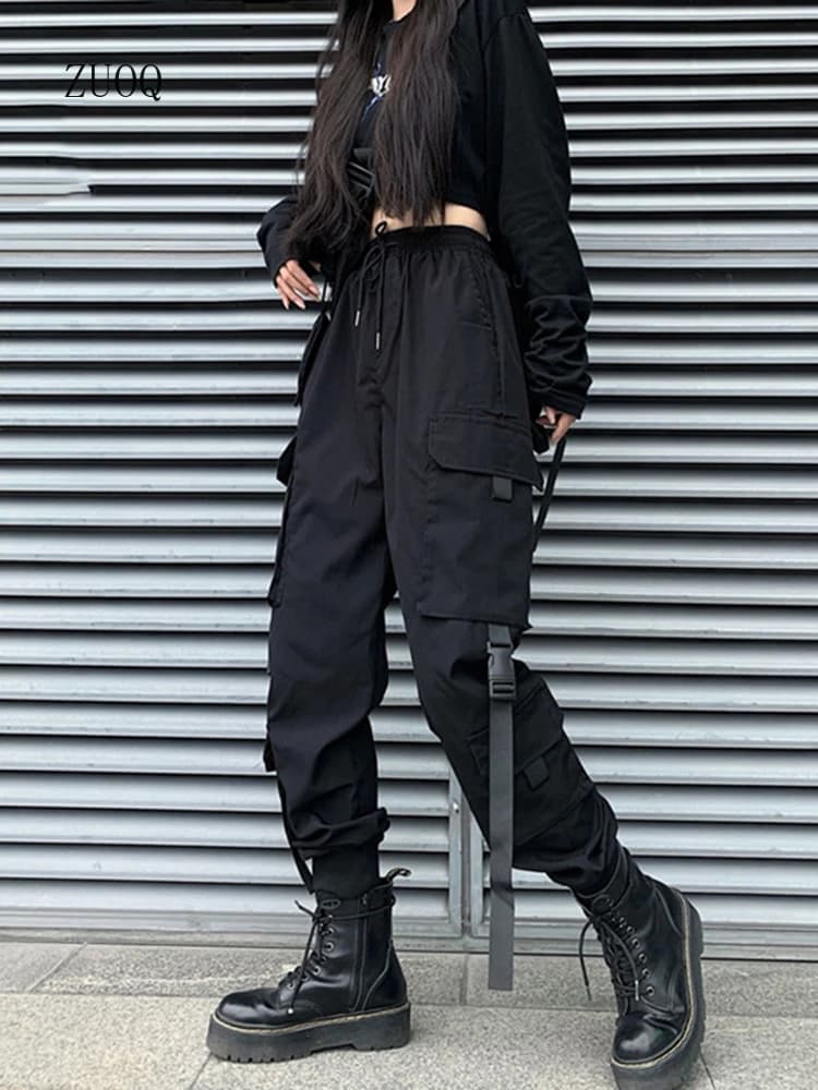 2025 New Fashion Hip Hop Cargo Pants Women Harem Pants Multi-Pocket Streetwear Casual Woman Pant S-3XL
